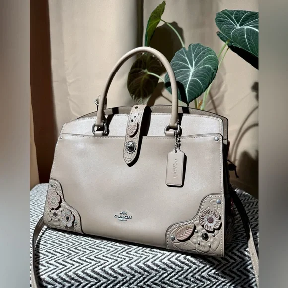 Coach Tea Rose Mercer 30 Satchel in Stone - 2017 - Picture 13 of 16